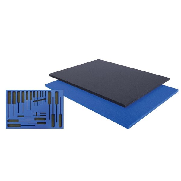 5S Supplies Tool Box Foam Insert 10.625in x 22.25in 1/2 Inch Thick Blue TBF-1022-BLU